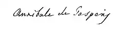 Annibale de Gasparis – podpis