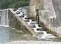 Rybí přechod na řece Isar v Německu.