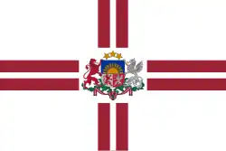 Vlajka lotyšského prezidenta Poměr stran: 2:3