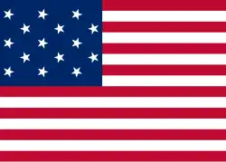 Vlajka USA s 15 hvězdami