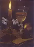 Zátiší s hořící svíčkou