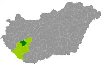 okres Fonyód na mapě Maďarska