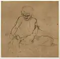 Ford Madox Brown: Azo a Parisina (1842), studie