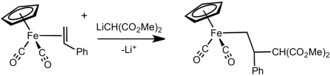 Adice karboaniontu na [Fp(alken)]+