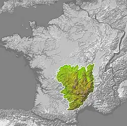 Mapa Francouzského středohoří