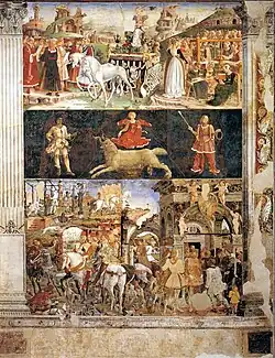 freska Alegorie března - Triumf Minervy, Palazzo Schifanoia