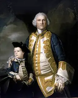 Portrét kontradmirála Sira Francise Holburna se synem Francisem (Joshua Reynolds, National Maritime Museum v Greenwichi)