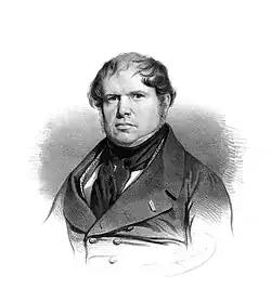 Litografie z roku 1831 od Jean-Pierre Grangera.