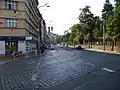 Východní konec Francouzské (křižovatka s Moskevskou a Ruskou)