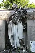 František Uprka Dívka s kyticí, hřbitov Zbiroh