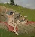 Vítání jara (olej na sololitu)
