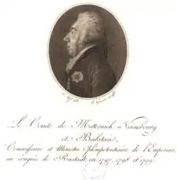 Portrét hraběte Františka Jiřího z Metternichu kolem roku 1799.