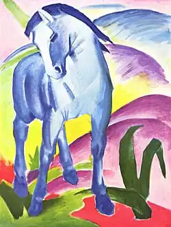 Modrý kůň I (Blaues Pferd I) – Franz Marc, 1911