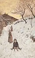 Franz Thiele – Jízda na sáňkách (před 1945)