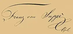 Franz von Suppé – podpis