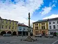 Jihozápadní část Náměstí Míru s mariánským sloupem