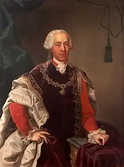 Bedřich Vilém z Haugvic na obraze Johanna Michaela Millitze z roku 1763