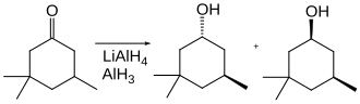 Stereoselektivní redukce substituovaného cyklohexanonu hydridem hlinitým