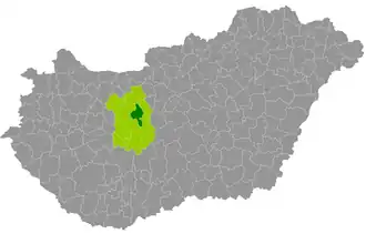 okres Gárdony na mapě Maďarska