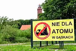 Protijaderný plakát v obci Gąski
