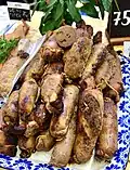 Gęsie pipki (husí krky plněné masem), Polsko
