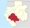 Ngounié na mapě Gabonu