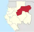 Ogooué-Ivindo na mapě Gabonu
