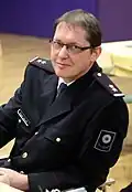 Podplukovník Policie ČR s novým vzorem nárameníků (2016)