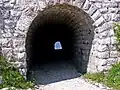 Portál tunelu Galleria D'Havet v údolí Val Canale