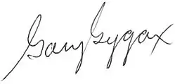 Ernest Gary Gygax – podpis