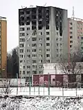 Zadní ohořelá část domu den poté