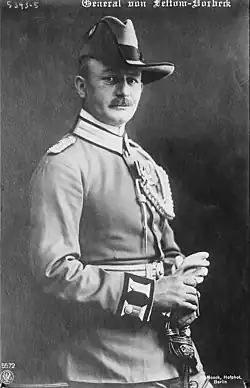 Paul von Lettow-Vorbeck jako plukovník na fotografii z roku 1914.