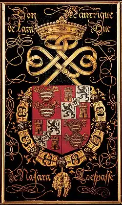 Rodový erb Manriqueů z Lary v Gentu mezi erby rytířů řádu zlatého rouna, kteří se v roce 1559 zúčastnili kapituly řádu v katedrále sv. Bavona