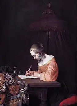 Žena píšící dopis (kolem 1655)