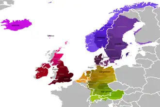 germánské jazyky v rámci Evropy