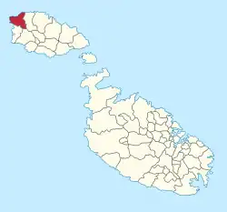 Għarb na mapě