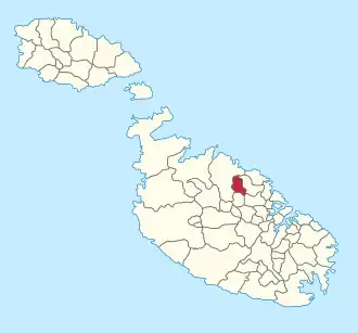 Għargħur na mapě