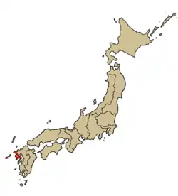 Arcidiecéze Nagasaki na mapě