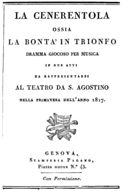 Popelka, titulní strana libreta