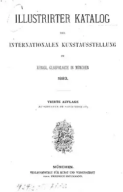 III. mezinárodní umělecká výstava v Mnichově r. 1883 (tit.strana katalogu)