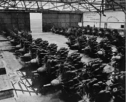 Motory Gnome-Rhône 14K v hangáru v severní Africe v roce 1943