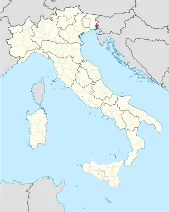 Provincie Gorizia na mapě Itálie