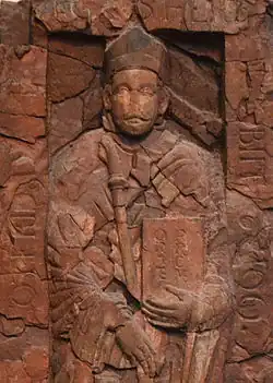 Náhrobek Gottfrieda von Spitzenberga, zesnulého 8. července 1190, nejstarší dochovaný náhrobek katedrály