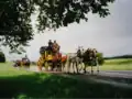 Jediný dochovaný poštovní vůz Gotthard v provozu 1998