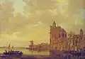 Říční krajina u Utrechtu s větrným mlýnem a gotickým kostelem, 1643
