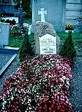 Hrob obou manželů ve Švýcarsku (hřbitov San Abbondio, Gentilino, Collina d'Oro, Lugano)