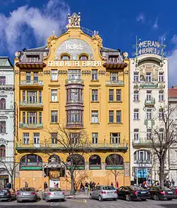 1903–1905 Hotely Arcivévoda Štěpán a Garni, Praha, Václavské náměstí 25 a 27