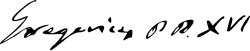 Podpis: Řehoř XVI.