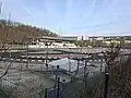 Greyhound Park Motol, v pozadí dětská část FN Motol (2025)