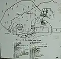 Kresba hradu z roku 1719 s popisky budov